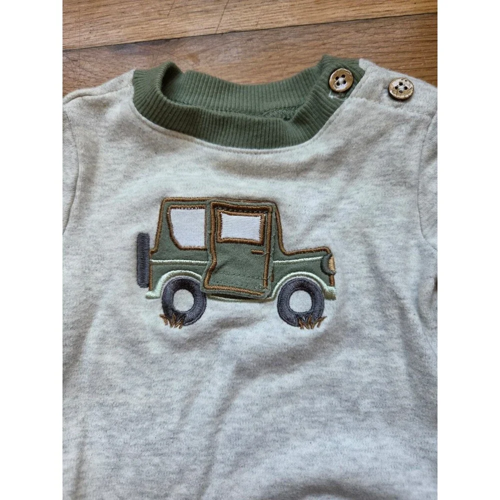 Chickpea Organic bodysuit interactive truck with surprise dinosaur size 3/6M